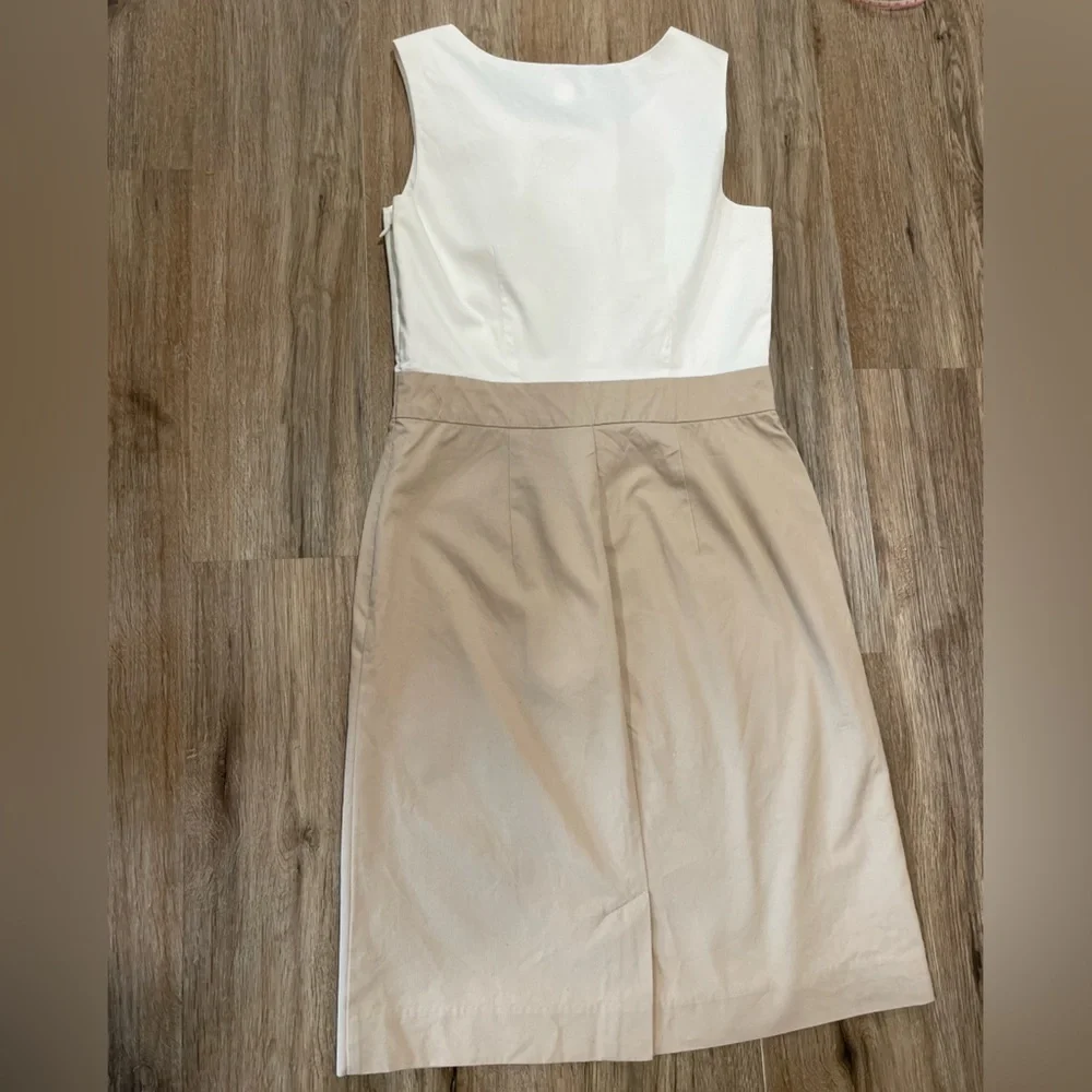 Banana Republic White and Tan Sleeveless Dress- Size 2 - Picture 11 of 12